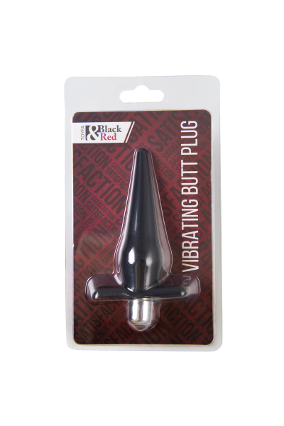 Анальная втулка BLACK & RED BY TOYFA с вибрацией, влагостойкая, TPE, черная, 12,7 см, Ø 3 см