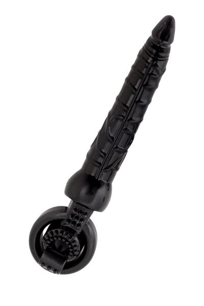 Вибронасадка Toyfa с анальным стимулятором, Черная, 17,5 см, Ø 2,5