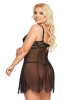 Ночная сорочка и стринги SoftLine Collection Carla, черный, XL