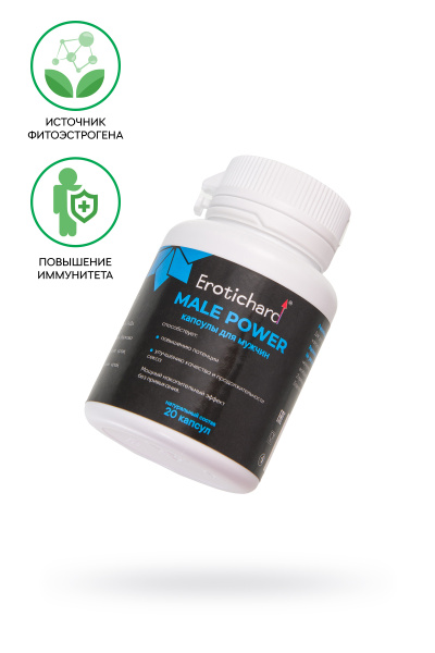 Капсулы возбуждающие для мужчин Erotichard MALE POWER с пантогематогеном
