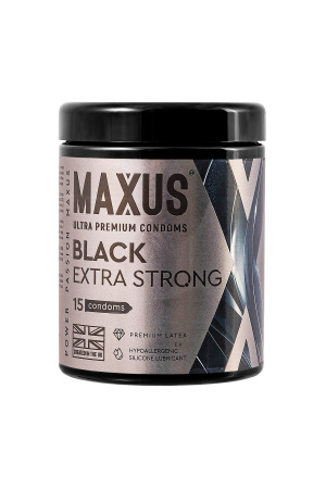 Презервативы Maxus Extra Strong,черные, утолщенные 15 шт.