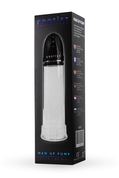 Помпа автоматическая вакуумная  EROTIST MAN UP PUMP, ABS пластик, прозрачная, 30 см